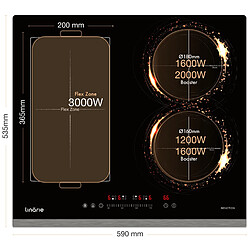 Avis Cannes Table de cuisson à induction Linarie LS60I1F2Z 60 cm 4 zones avec zone flexible