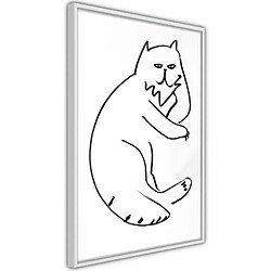 Paris Prix Affiche Murale Encadrée Fluffy Rest 20 x 30 cm Blanc