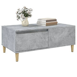 Avis vidaXL Table basse Gris béton 90x50x36,5 cm Bois d'ingénierie