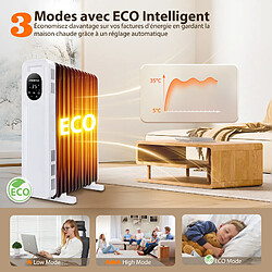 Avis Aigostar Radiateur à Bain d'huile 2500W,13 Eléments.Chauffage Electrique,3 Modes, Minuterie 24h,Protection Contre la Surchauffe.Économie d’énergie.Télécommande -Snug