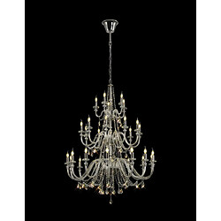 Luminaire Center Grand Chandelier 29 ampoules Cristal k9 Chrome poli