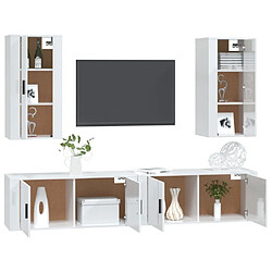 Avis Maison Chic Ensemble de meubles TV 4 pcs pour salon - Blanc brillant Bois d'ingénierie -MN88108