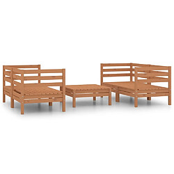 Maison Chic Salon de jardin 5 pcs - Table et chaises d'extérieur - Mobilier/Meubles de jardin Moderne Marron miel Bois de pin massif -MN36678