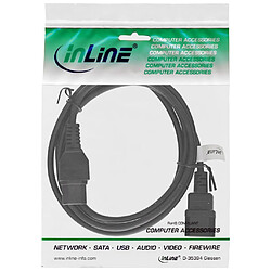 Rallonge de câble d'alimentation InLine® C15 droit à la prise C14 droite noir 2m