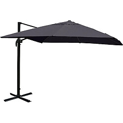 Decoshop26 Parasol de restauration 3x3m (Ø4,24m) polyester aluminium/acier 23kg anthracite sans dalles de parasol 04_0003295