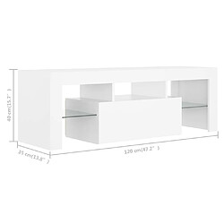 vidaXL Meuble TV avec lumières LED Blanc 120x35x40 cm pas cher