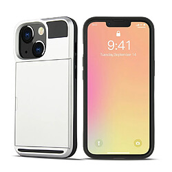 Coque en TPU anti-rayures avec porte-cartes coulissant argent pour votre Apple iPhone 13 Pro 6.1 pouces