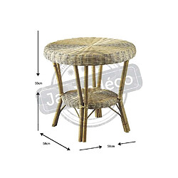 Aubry Gaspard Table d'appoint en manau et moelle de rotin naturelle.