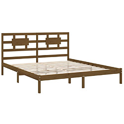 Avis vidaXL Cadre de lit sans matelas marron miel 200x200 cm bois massif