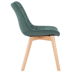 Avis Decoshop26 Chaise de salle à manger x1 rembourrage généreux en velours vert piètement en bois 10_0002084