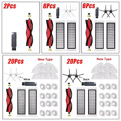 Pièces détachées pour aspirateur Roborock S6 S50 S6 MaxV S4 E4 S5max, accessoires, brosse principale détachable, 5 bras, brosse latérale en silicone