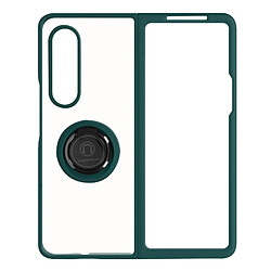 Avizar Coque Samsung Galaxy Z Fold 3 Bi-matière Bague Métallique Support Vidéo Vert