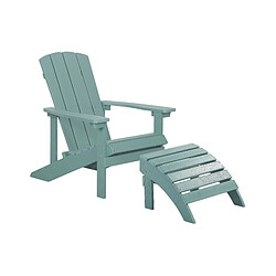 Beliani Chaise de jardin ADIRONDACK Bois d'ingénierie Turquoise