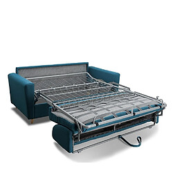 Avis Inside 75 Canapé convertible express 140 TREVISE sommier métal matelas 20 cm Amore bleu paon