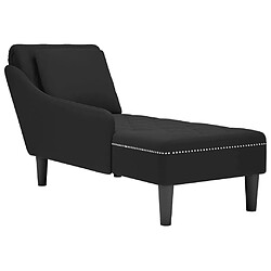 vidaXL Fauteuil long avec coussin et accoudoir droit noir velours