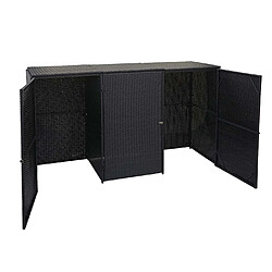 Acheter Mendler Enveloppement pour 3 poubelles HWC-E25, box pour poubelles, revêtement, polyrotin 2x120l ~ noir