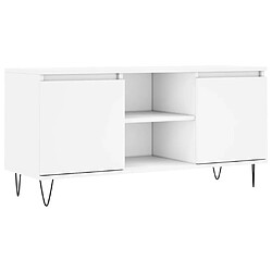 vidaXL Meuble TV blanc 104x35x50 cm bois d'ingénierie