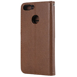 Avis Wewoo Housse Coque Pour Huawei P Smart / Enjoy 7s Étui de protection à rabat horizontal de couleur unie avec support et fentes cartes et portefeuille et cadre photo et lanière marron