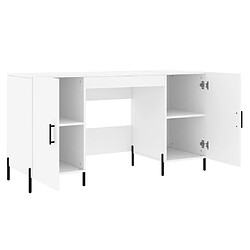 Maison Chic Bureau,Table de travail,bureau de travail pour chambre blanc 140x50x75 cm bois d'ingénierie -GKD12194 pas cher