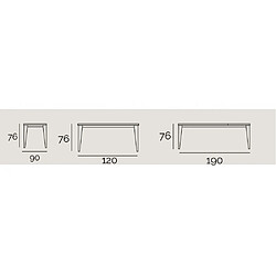 Inside 75 Table repas extensible GEO 6 couverts 120/190x90cm pieds chêne plateau céramique blanc