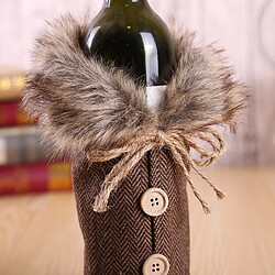 Wewoo Décorations de Noël Ensemble de vin Bow Bottle Set Hôtel Restaurant Décoration Props SoGray Burlap pas cher