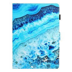 Etui en PU avec support, porte-carte et porte-stylo Marbre bleu pour votre Samsung Galaxy Tab A8 10.5 (2021) X205/X200