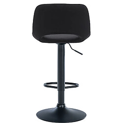 Avis Decoshop26 Tabourets de bar chaises haute x2 avec repose-pieds en velours noir piètement métallique noir 10_0004085