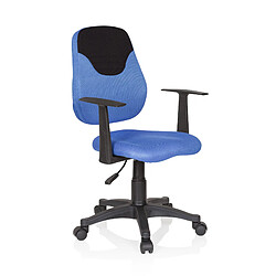 Chaise de bureau / fauteuil pivotant pour enfant KIDDY STYLE tissu bleu / noir hjh OFFICE pas cher