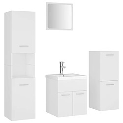 vidaXL Ensemble de meubles de salle de bain Blanc Aggloméré