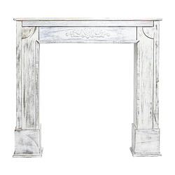 Mobili Rebecca Cadre Decoratif Encadrement Cheminee Bois Gris Shabby 100x105x21