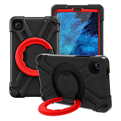 Coque en TPU avec béquille pivotante à 360°, hybride noir/rouge pour votre Samsung Galaxy Tab A7 Lite 8.7 pouces