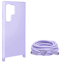 Avizar Coque Cordon Semi-Rigide pour Samsung Galaxy S24 Ultra Violet Clair