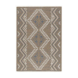 Jardindeco Tapis intérieur extérieur aspect jute bleu Tijuana 9054 170 x 120 cm.