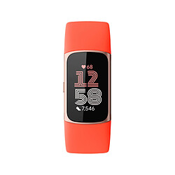 Fitbit Charge 6 Corail (Coral) et Corps en Aluminium Or Champagne