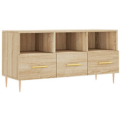 Maison Chic Meuble TV scandinave - Banc TV pour salon chêne sonoma 102x36x50 cm bois d'ingénierie -MN56818