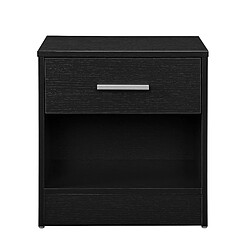 Helloshop26 Table de chevet de nuit commode avec tiroir meuble de rangement 38 cm noir 03_0004203