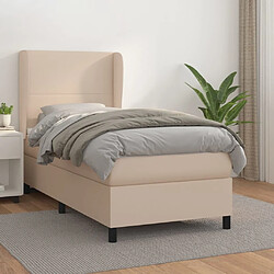 Maison Chic Structures de lit + matelas,Lit à sommier tapissier avec matelas Cappuccino 80x200 cm -MN52441