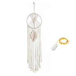 Totalcadeau Attrape-rêve macramé feuille guirlande LED Capteur Dream catcher