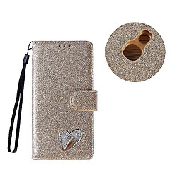 Avis Universal Bling Diamond Téléphone Pu Leather Pliant Halder Portefeuille Couvercle avec sangle pour Galaxy A5 2017 (Gold)