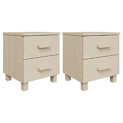 Maison Chic Lot de 2 Tables de chevet - Tables de Nuit Marron miel 40x35x44,5cm Bois