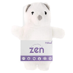 ZEN Bouillotte déhoussable en peluche Ourson 750ml Blanc pas cher