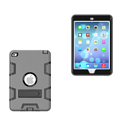 Avis Wewoo Coque antichoc en silicone de couleur contrastée + PC pour iPad mini 5 / mini 4 avec support Gris