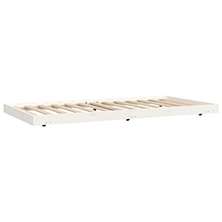 Avis vidaXL Cadre de lit sans matelas blanc 90x200 cm bois de pin massif