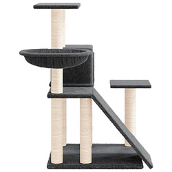 Avis Helloshop26 Arbre à chat meuble tour grimper jouet grattage grattoir escalade plateforme avec griffoirs en sisal foncé 82 cm gris 02_0022707