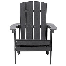 Acheter Beliani Chaise de jardin ADIRONDACK Bois d'ingénierie Gris foncé