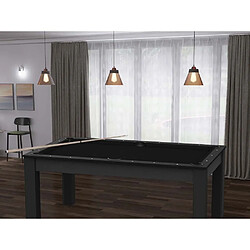 Acheter De Faugeres Billard convertible table 6 personnes Texas noir grainé et noir (tapis)