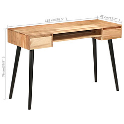 vidaXL Table à écrire Bois d'acacia massif 118 x 45 x 76 cm pas cher