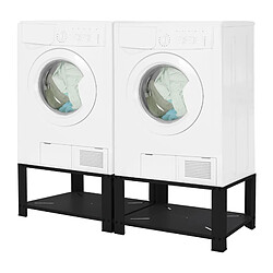 Acheter ML-Design Socle machine à laver double avec étagère base sèche-linge noir 150 kg/support