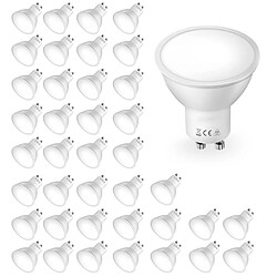 Lot de 40 Ampoule LED avec cache GU10 3W Blanc froid Etanche IP20 120° 50x55mm - Visiodirect -