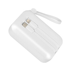 LinQ Batterie Externe 10000mAh + Câbles Lightning et USB C Compact Blanc